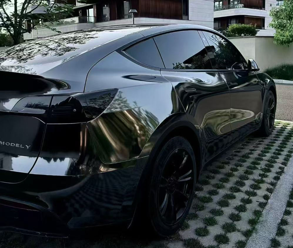 Mallcas™ Mirror Chrome Black Vinyl Wrap (PET Liner)