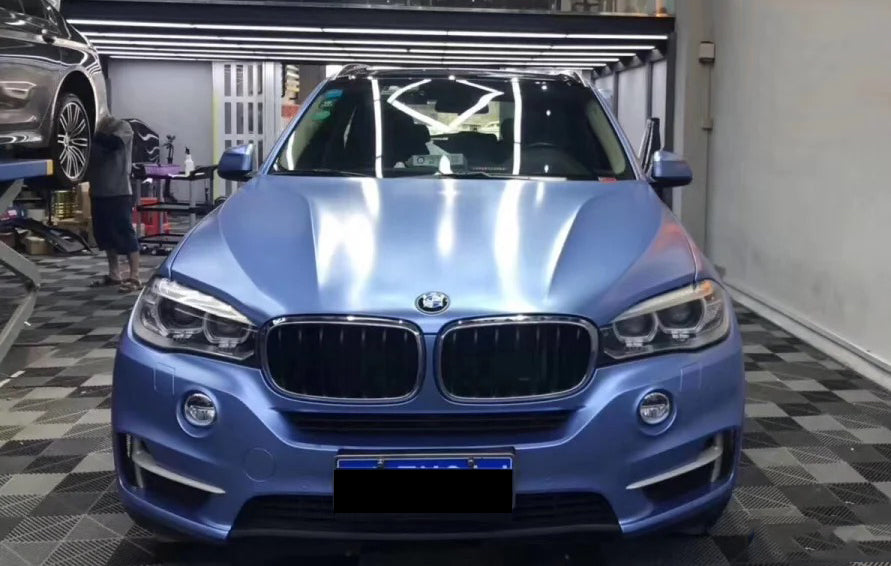 Mallcas™ Matte Pure Metal Mist Blue Vinyl Wrap (PET Liner)