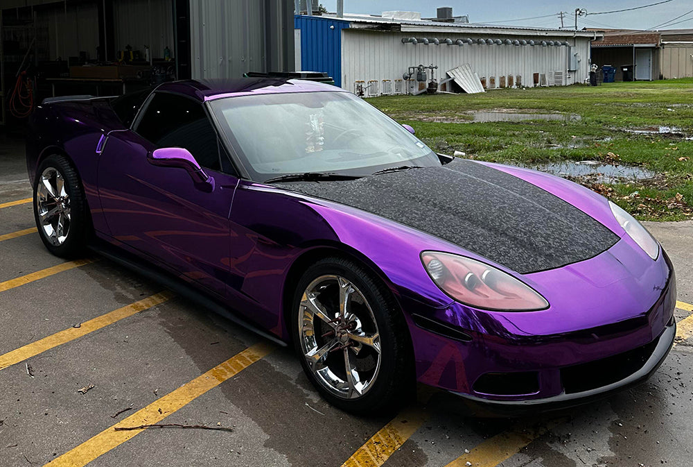 Mallcas™ Mirror Chrome Purple Vinyl Wrap (PET Liner)