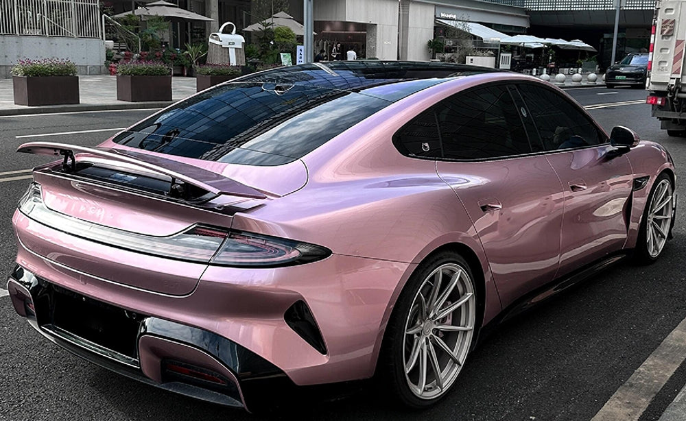 Mallcas™ Glossy Metallic Moisture Rose Pink Vinyl Wrap (PET Liner)
