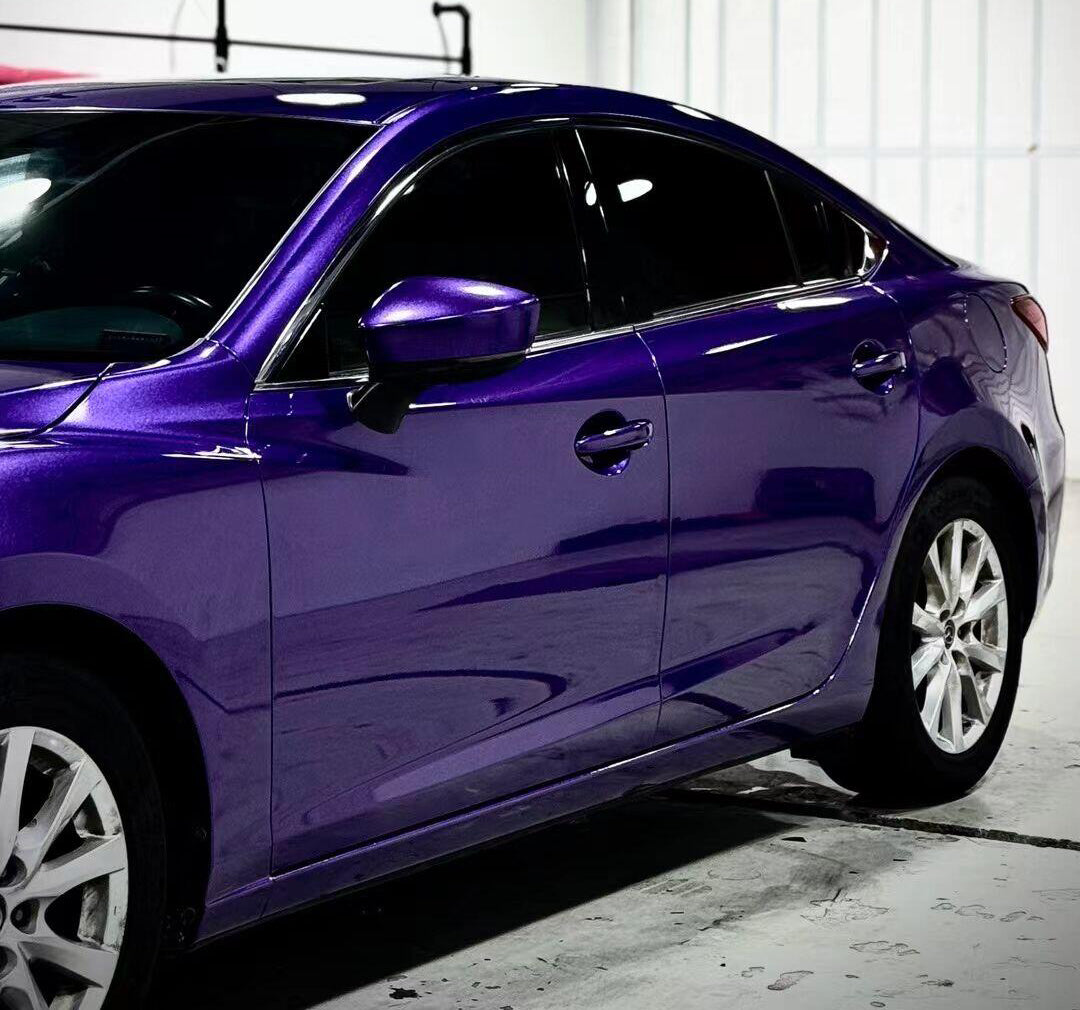 Mallcas™ Glossy Metallic Mauvine Blue Vinyl Wrap (PET Liner)