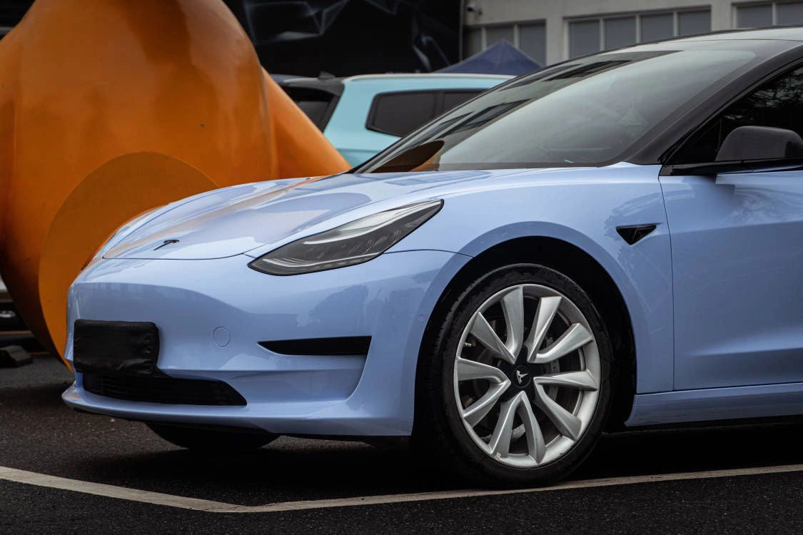 Mallcas™ Glossy Baby Blue Vinyl Wrap (PET Liner)