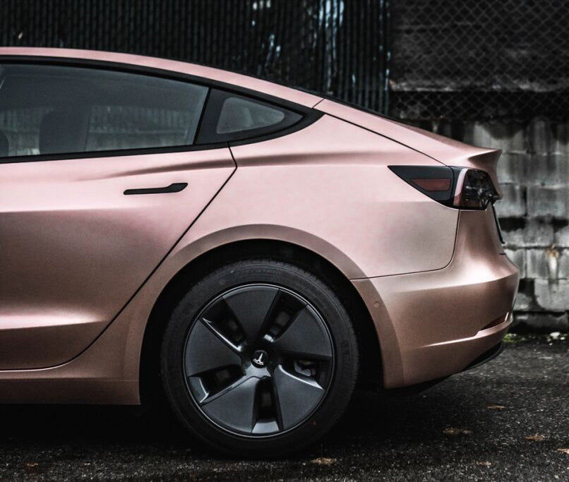 Mallcas™ Matte Pure Metal Rose Gold Vinyl Wrap (PET Liner)