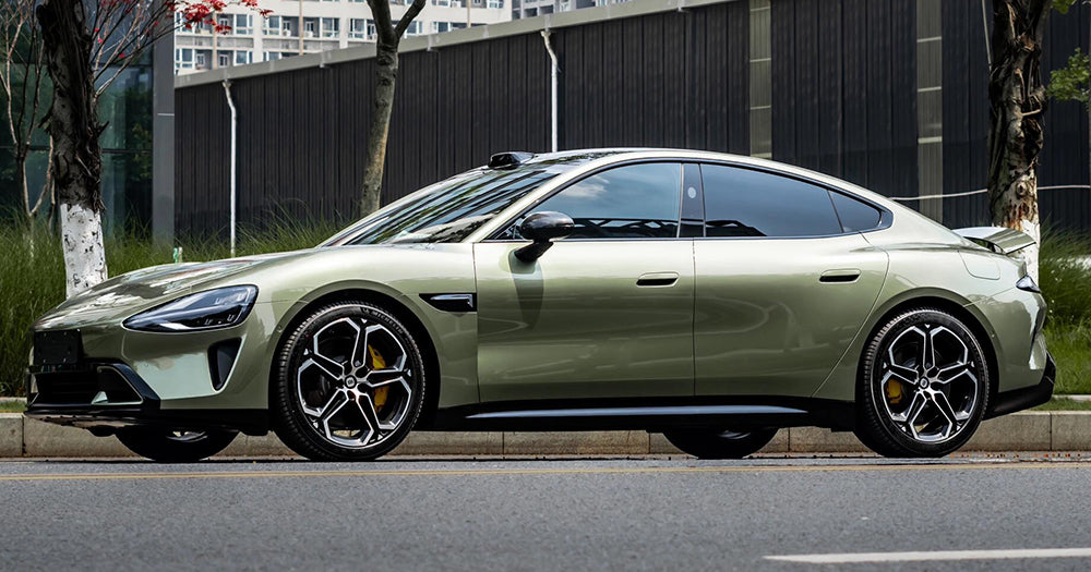 Mallcas™ Glossy Metallic MIUI Olive Green Vinyl Wrap (PET Liner)