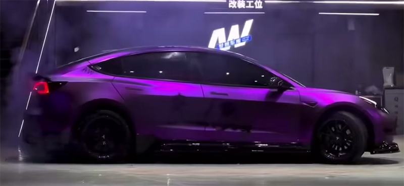 Mallcas™ Matte Ghost Chrome Twilight Purple Vinyl Wrap (PET Liner)