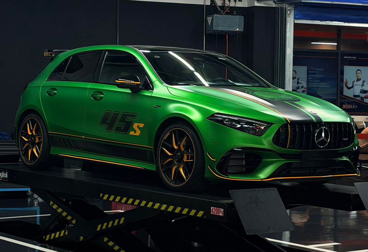 Mallcas™ Matte Metallic Magic Flame Green Vinyl Wrap (PET Liner)