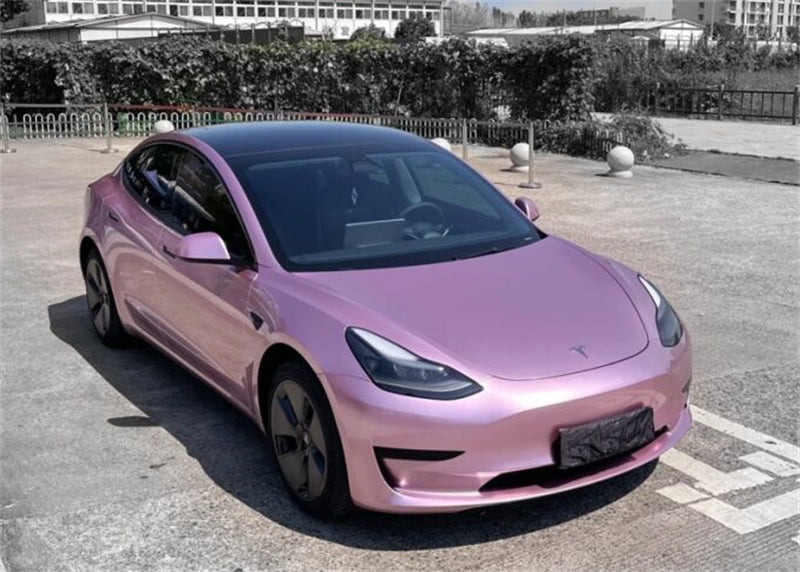 Mallcas™ Glossy Metallic Passion Pink Vinyl Wrap (PET Liner)
