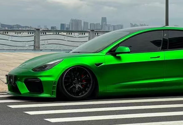 Mallcas™ Matte Chrome Green Vinyl Wrap (PET Liner)
