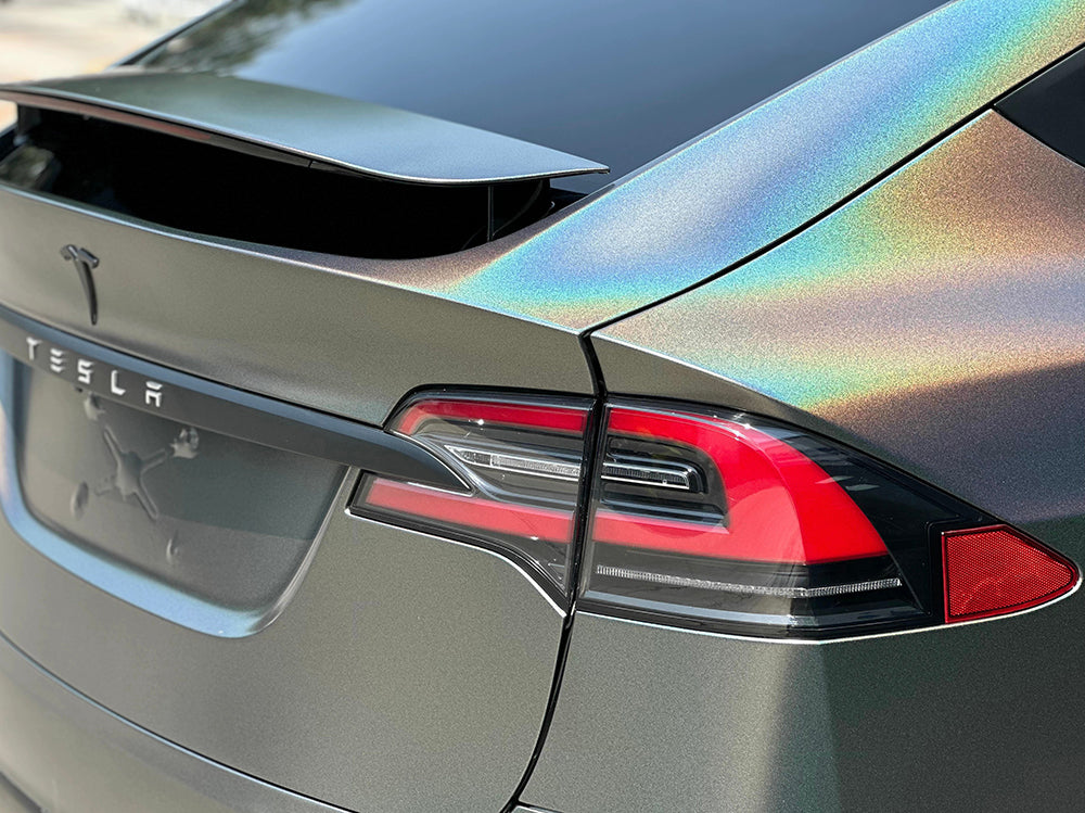 Mallcas™ Satin Iridescent Grey Vinyl Wrap (PET Liner)