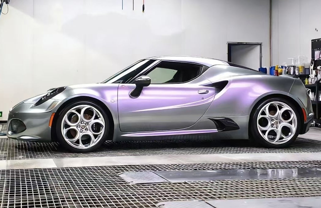 Mallcas™ Gloss Technology Silver Purple Vinyl Wrap (PET Liner)