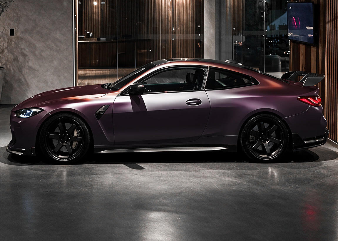 Mallcas™ Satin Flame Ember Black Vinyl Wrap (PET Liner)
