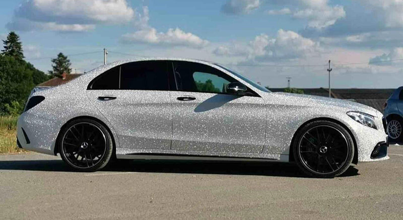 Mallcas™  Super Matte Diamonds Silver Vinyl Wrap (PET Liner)
