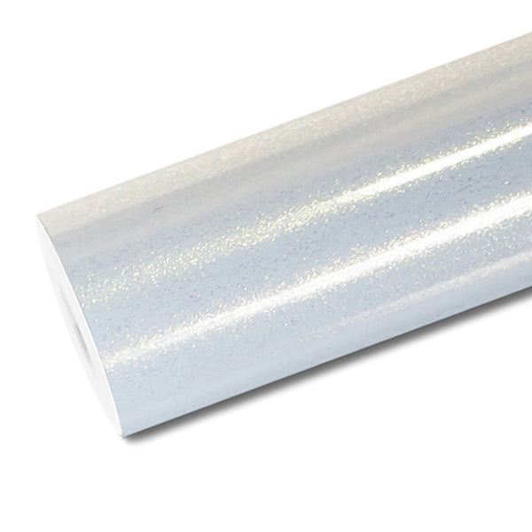Mallcas™ Glossy  Diamond Gold White Vinyl Wrap (PET Liner)
