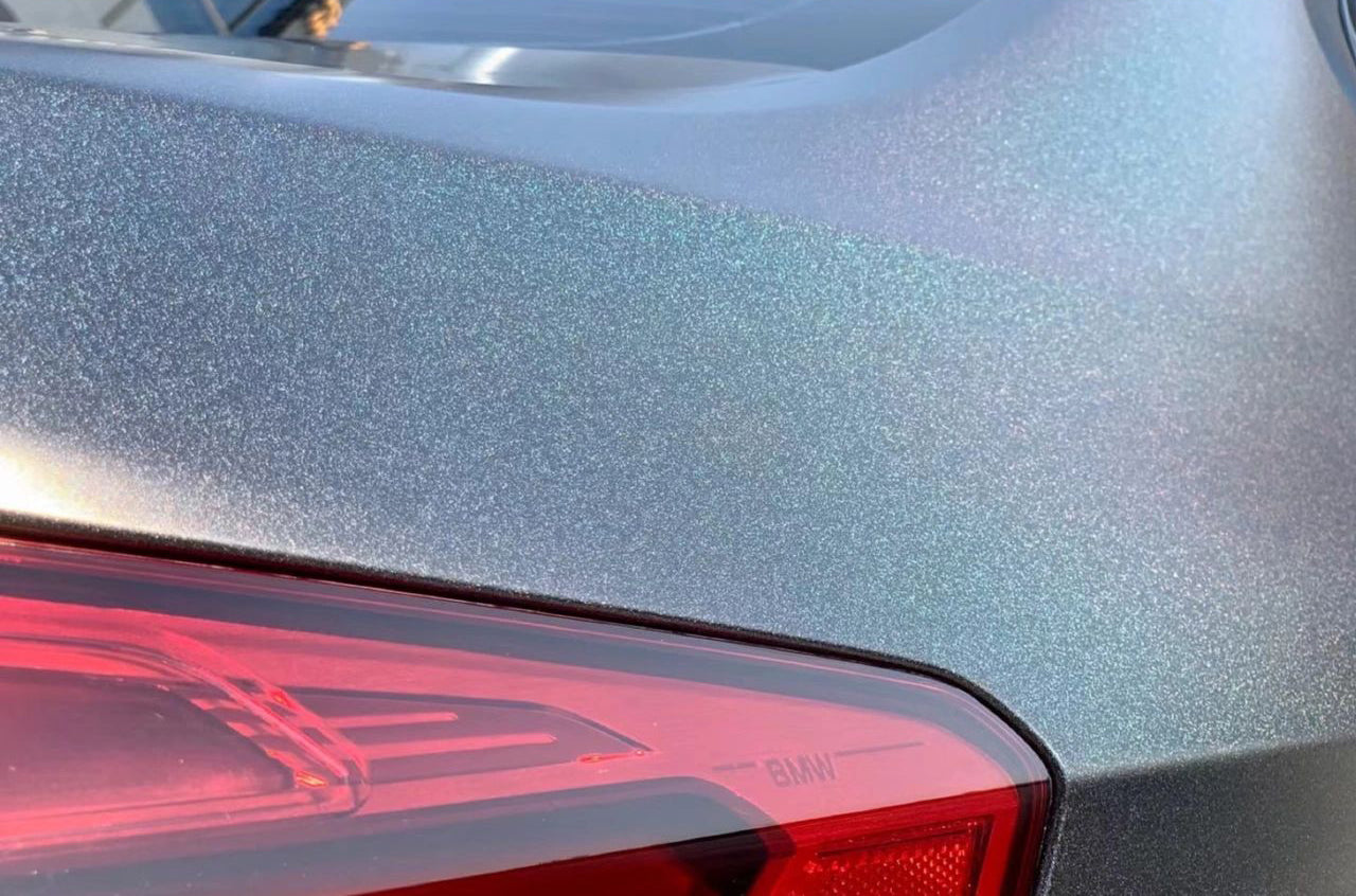 Mallcas™ Matte Laser Flip Black Vinyl Wrap (PET Liner)