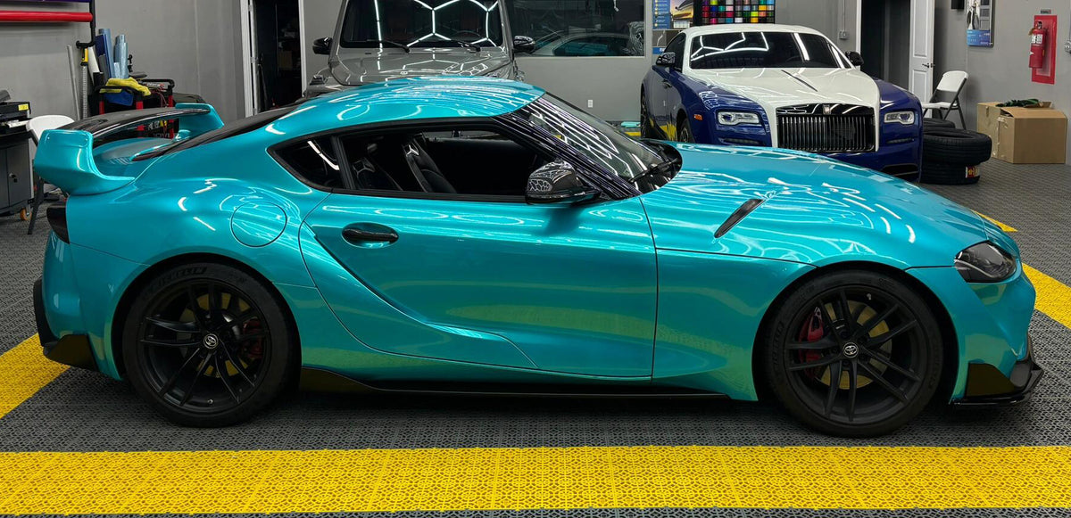 Mallcas™ Glossy Metallic Tiffany Blue Vinyl Wrap (PET Liner)