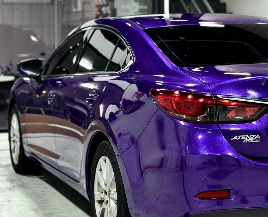 Mallcas™ Glossy Metallic Mauvine Blue Vinyl Wrap (PET Liner)