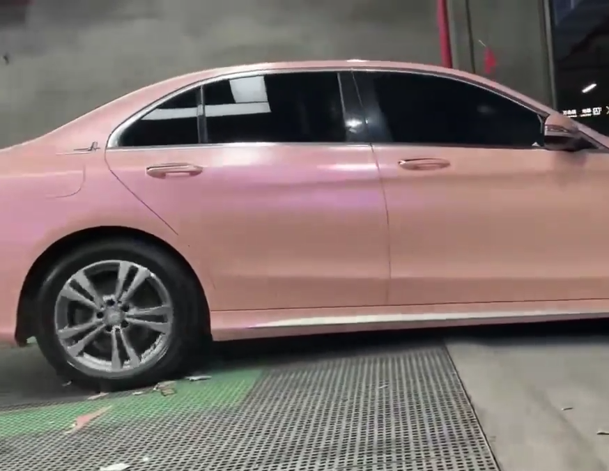 Mallcas™ Color Shift Satin Pink Purple Vinyl Wrap (PET Liner)