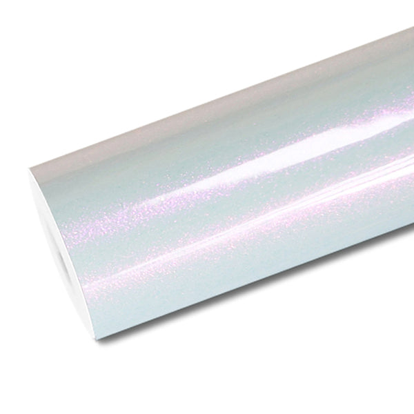 Mallcas™ Glossy  Diamond Pink White Vinyl Wrap (PET Liner)