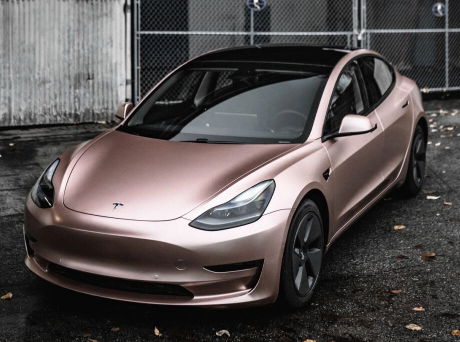 Mallcas™ Matte Pure Metal Rose Gold Vinyl Wrap (PET Liner)