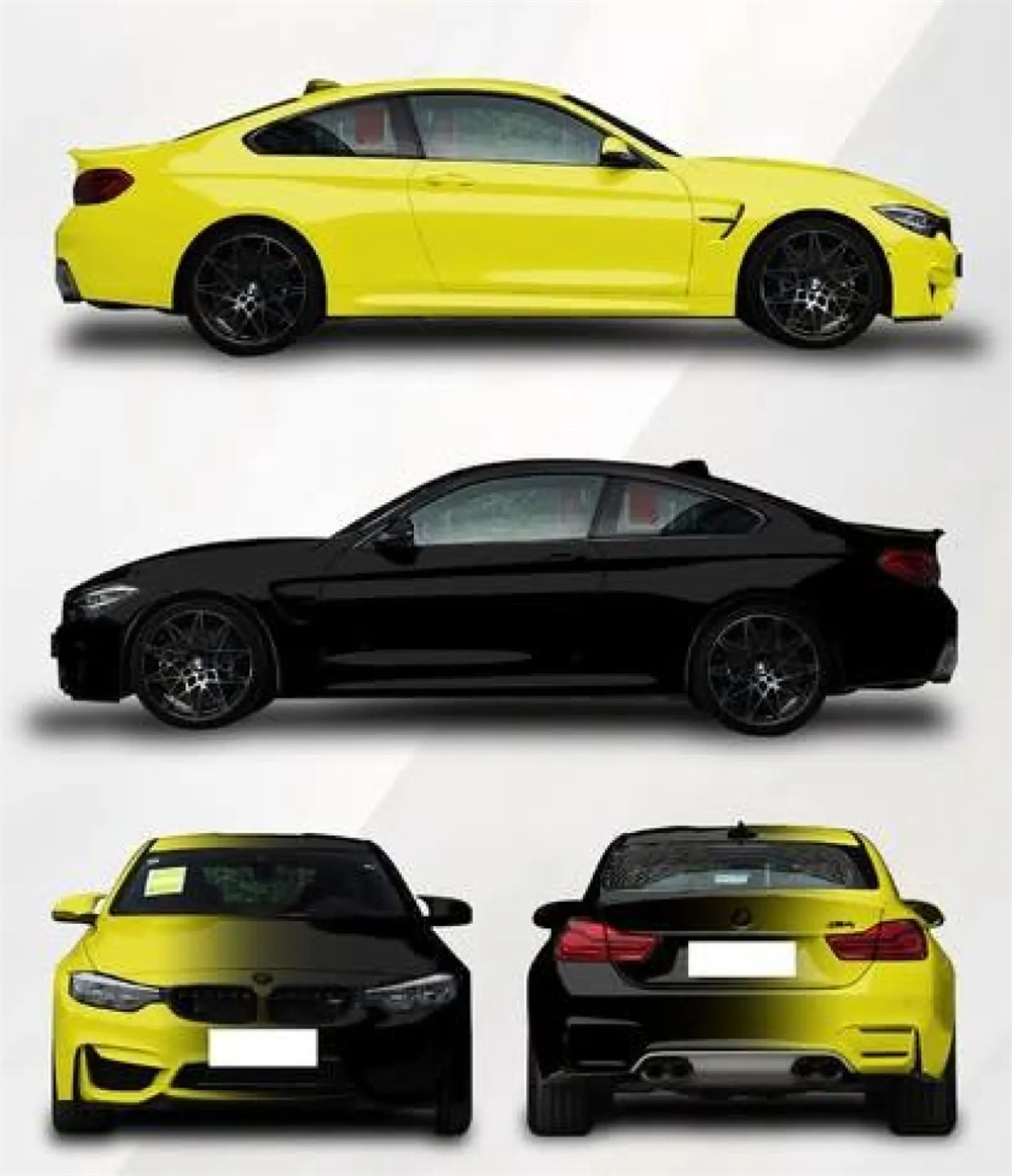 Mallcas™ Fade Black to Yellow Custom Printed Vinyl Wrap
