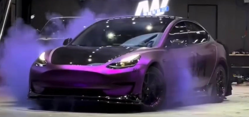 Mallcas™ Matte Ghost Chrome Twilight Purple Vinyl Wrap (PET Liner)