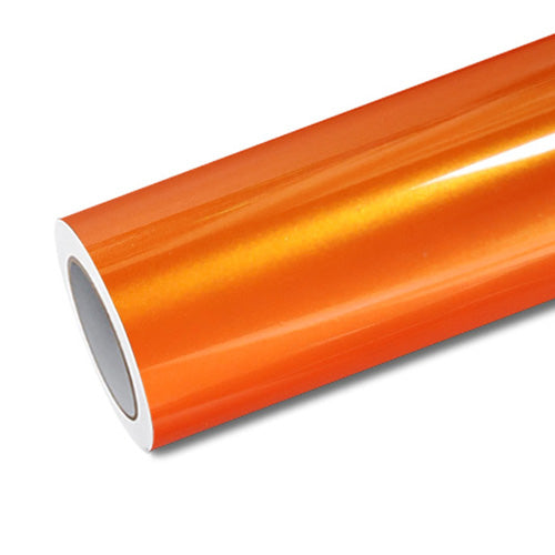 Mallcas™ Glossy Metallic Racing Orange Vinyl Wrap