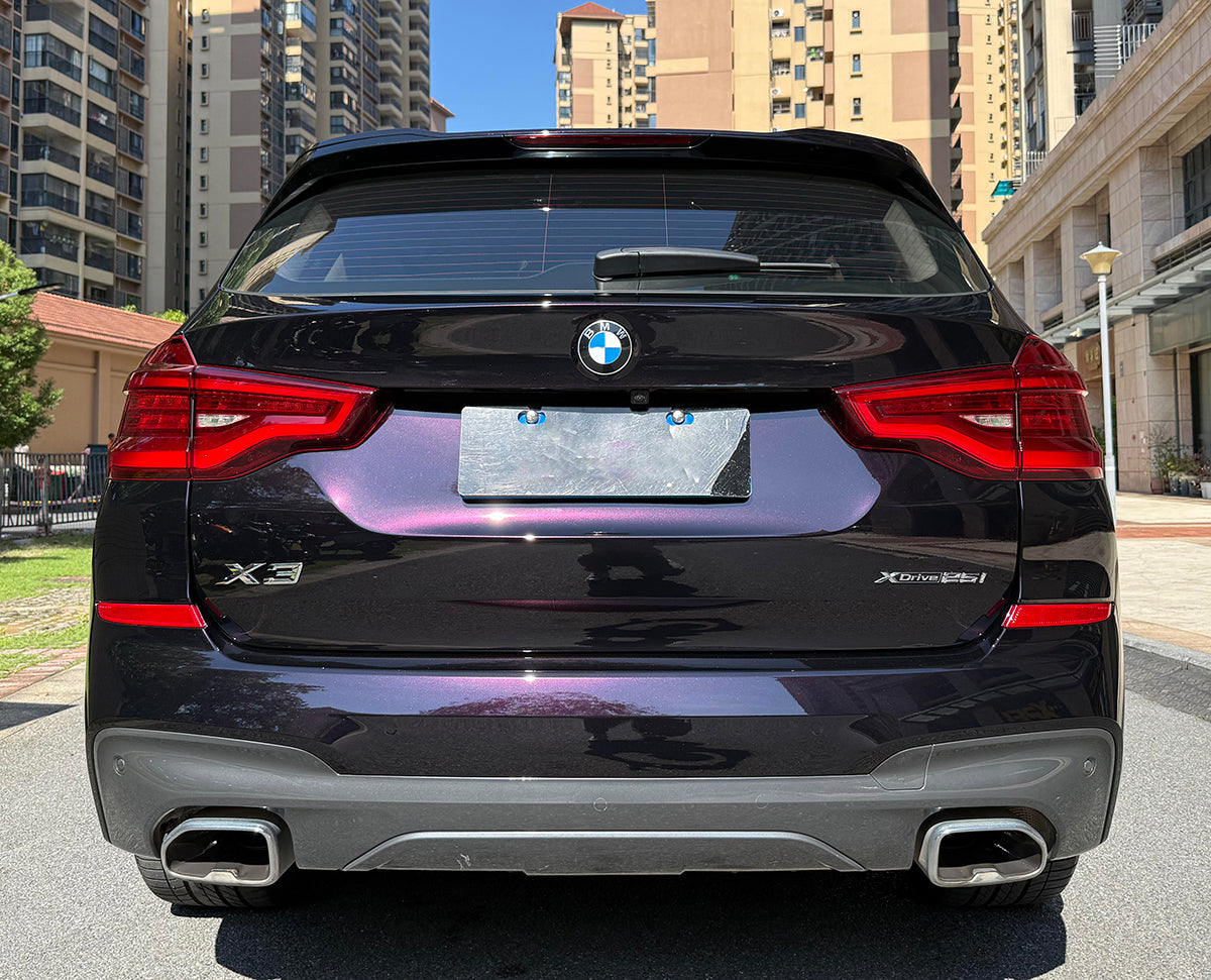 Mallcas™ Ultra Gloss Metallic Glitter Black Purple Vinyl Wrap (PET Liner)