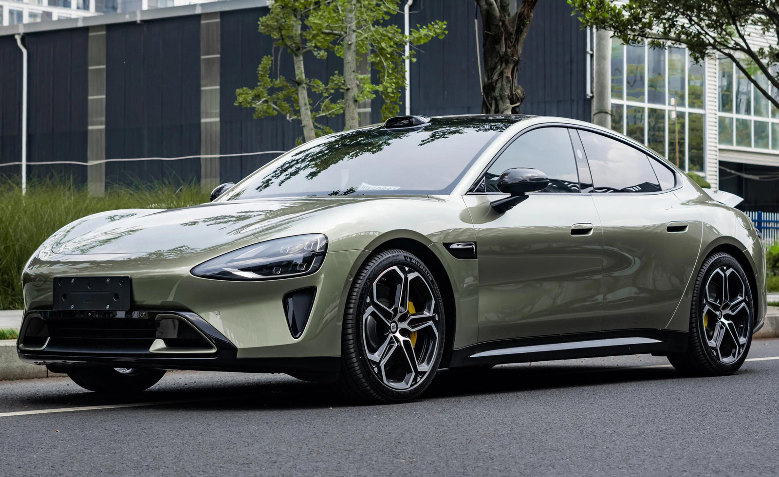 Mallcas™ Glossy Metallic MIUI Olive Green Vinyl Wrap (PET Liner)