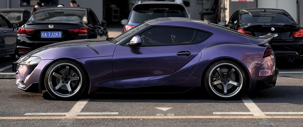 Mallcas™ Glossy Metallic Posemary Purple Vinyl Wrap (PET Liner)