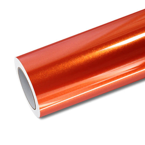 Mallcas™ Glossy Metallic Orange Vinyl Wrap