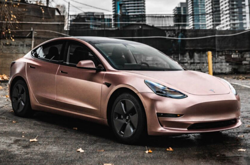 Mallcas™ Matte Pure Metal Rose Gold Vinyl Wrap (PET Liner)