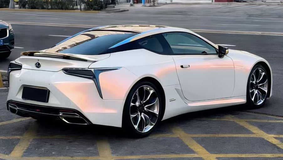 Mallcas™ Gloss Technology White Orange Vinyl Wrap (PET Liner)