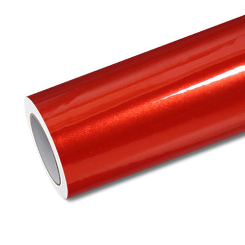 Mallcas™ Glossy Metallic Fire Red Vinyl Wrap