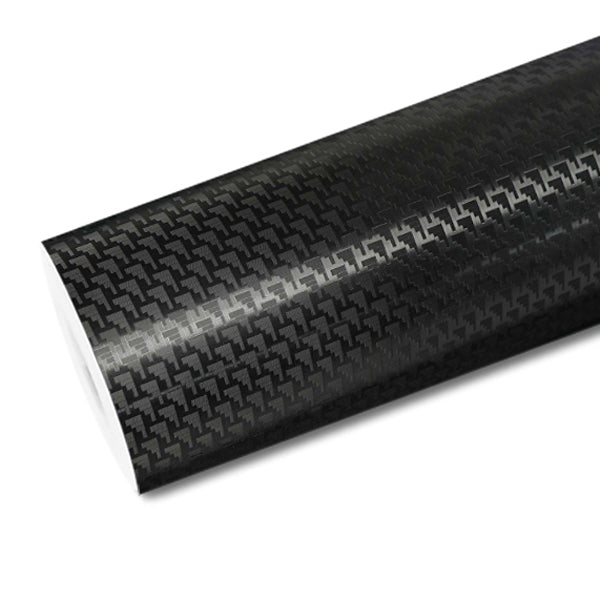 Mallcas™ Satin Black Sawtooth Carbon Fiber Vinyl Wrap (PET Liner)