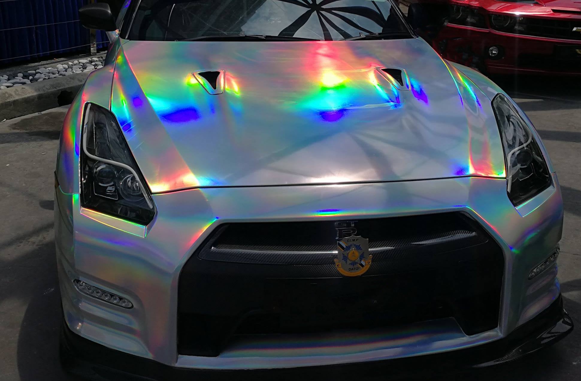 Mallcas™ Holographic Chrome Silver Vinyl Wrap (PET Liner)