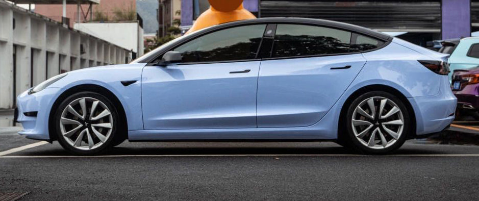 Mallcas™ Glossy Baby Blue Vinyl Wrap (PET Liner)