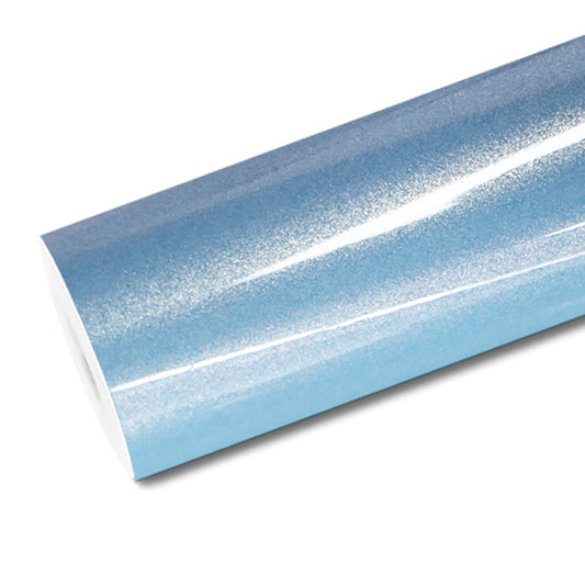 Mallcas™ Glossy Metallic Ice Blue Vinyl Wrap (PET Liner)