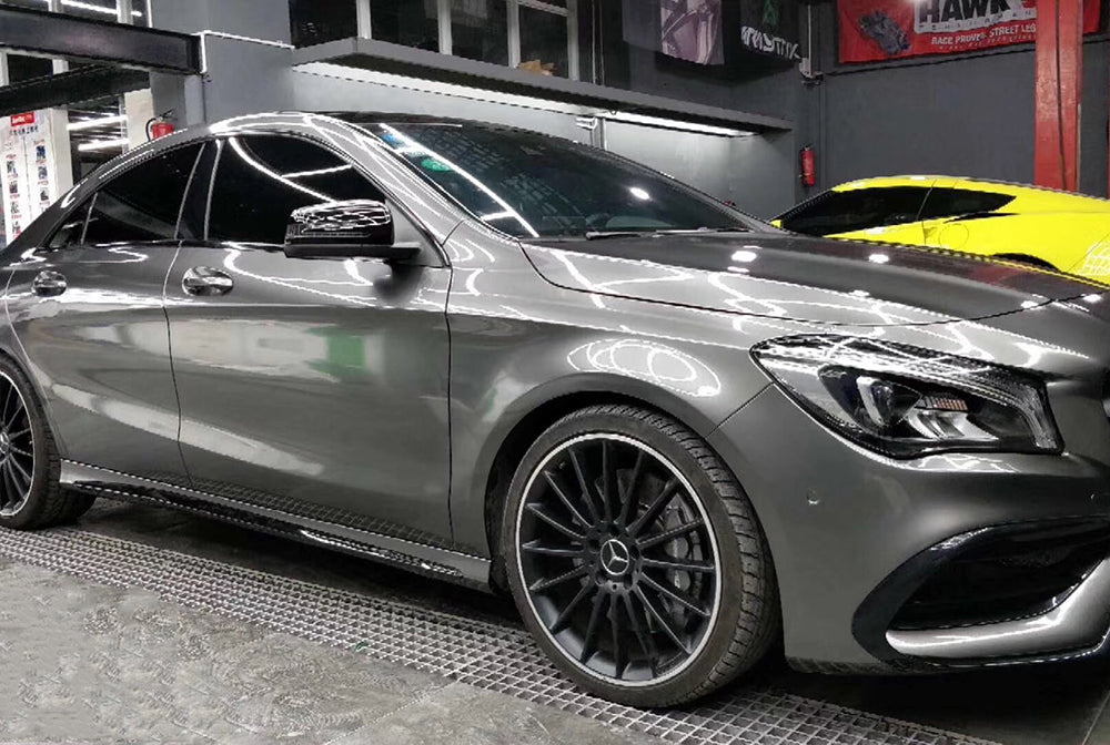 Mallcas™ Glossy Metallic  Wolfram Steel Vinyl Wrap (PET Liner)