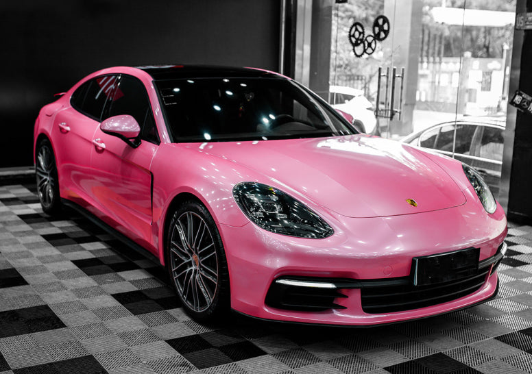 Mallcas™ Glossy Metallic Shell Pink Vinyl Wrap (PET Liner)