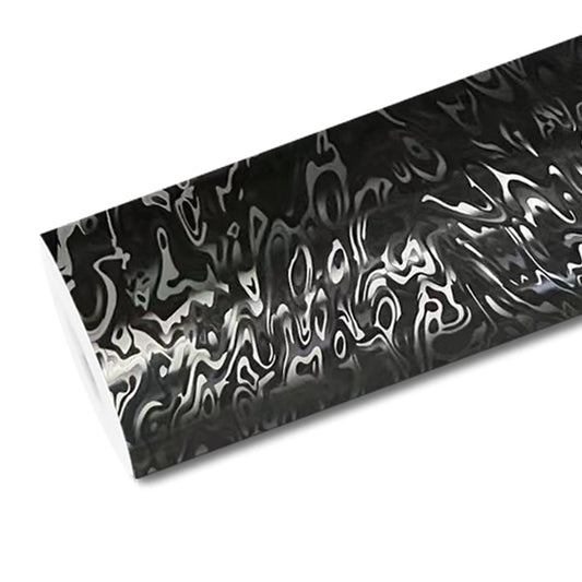 Mallcas™ Satin Damascus Black Carbon Fiber Vinyl Wrap (PET Liner)