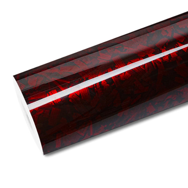 Mallcas™ Glossy Forging Carbon Red Vinyl Wrap (PET Liner)