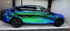 Mallcas™ Glossy Rainbow Chrome Blue Green Vinyl Wrap (PET Liner)