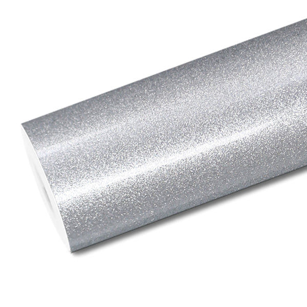 Mallcas™ Glossy Diamond Silver Vinyl Wrap (PET Liner)