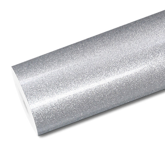 Mallcas™ Glossy Diamond Silver Vinyl Wrap (PET Liner)