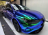 Mallcas™ Glossy Rainbow Chrome Blue Green Vinyl Wrap (PET Liner)