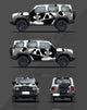 Mallcas™  Black White Grey Camouflage Custom Printed Vinyl Wrap