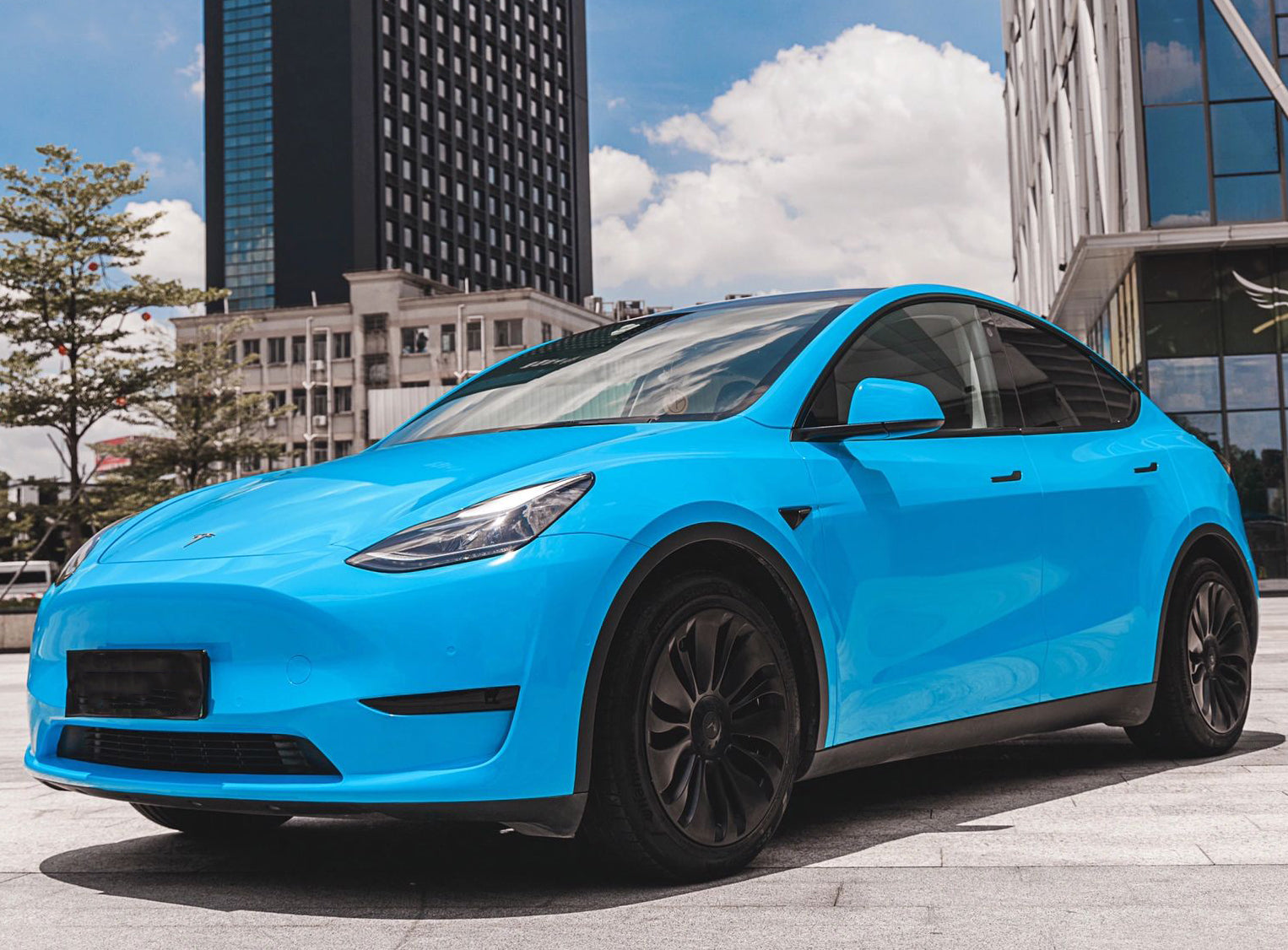 Mallcas™ Glossy Ice Cream Blue Vinyl Wrap (PET Liner)