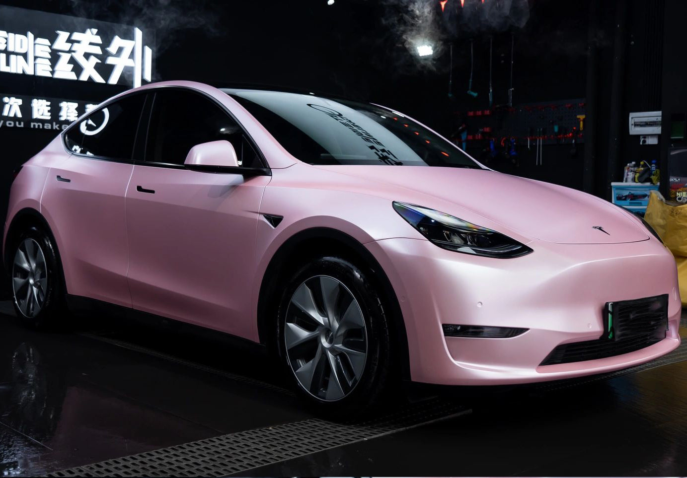 Mallcas™ Matte Pure Metal Cherry Pink Vinyl Wrap (PET Liner)