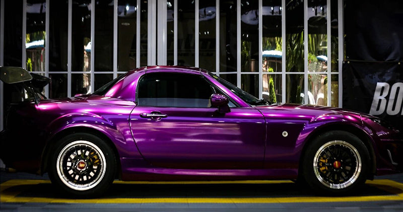 Mallcas™ Glossy Metallic Grape Purple Vinyl Wrap (PET Liner)