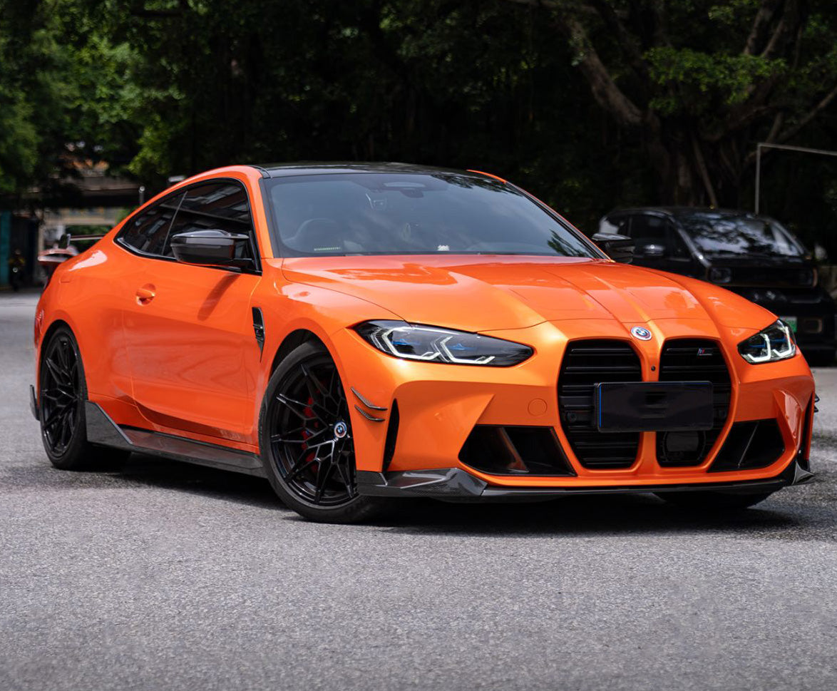 Mallcas™ Glossy Metallic Racing Golden Orange Vinyl Wrap (PET Liner)